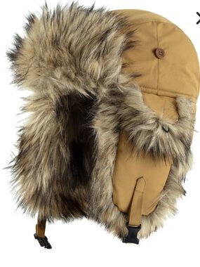 Fjallraven Nordic Heater Hat in Buckwheat Brown with Fur Trim NWT